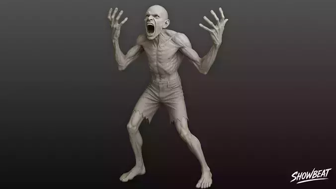 Zombie Statue Furious Pose
