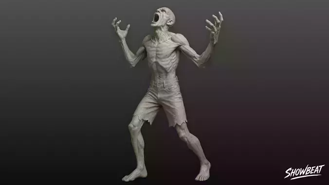 Zombie Statue Rage Pose