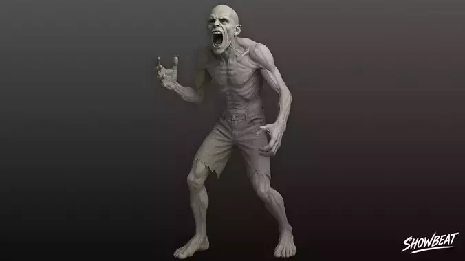 Zombie Statue Roar Pose