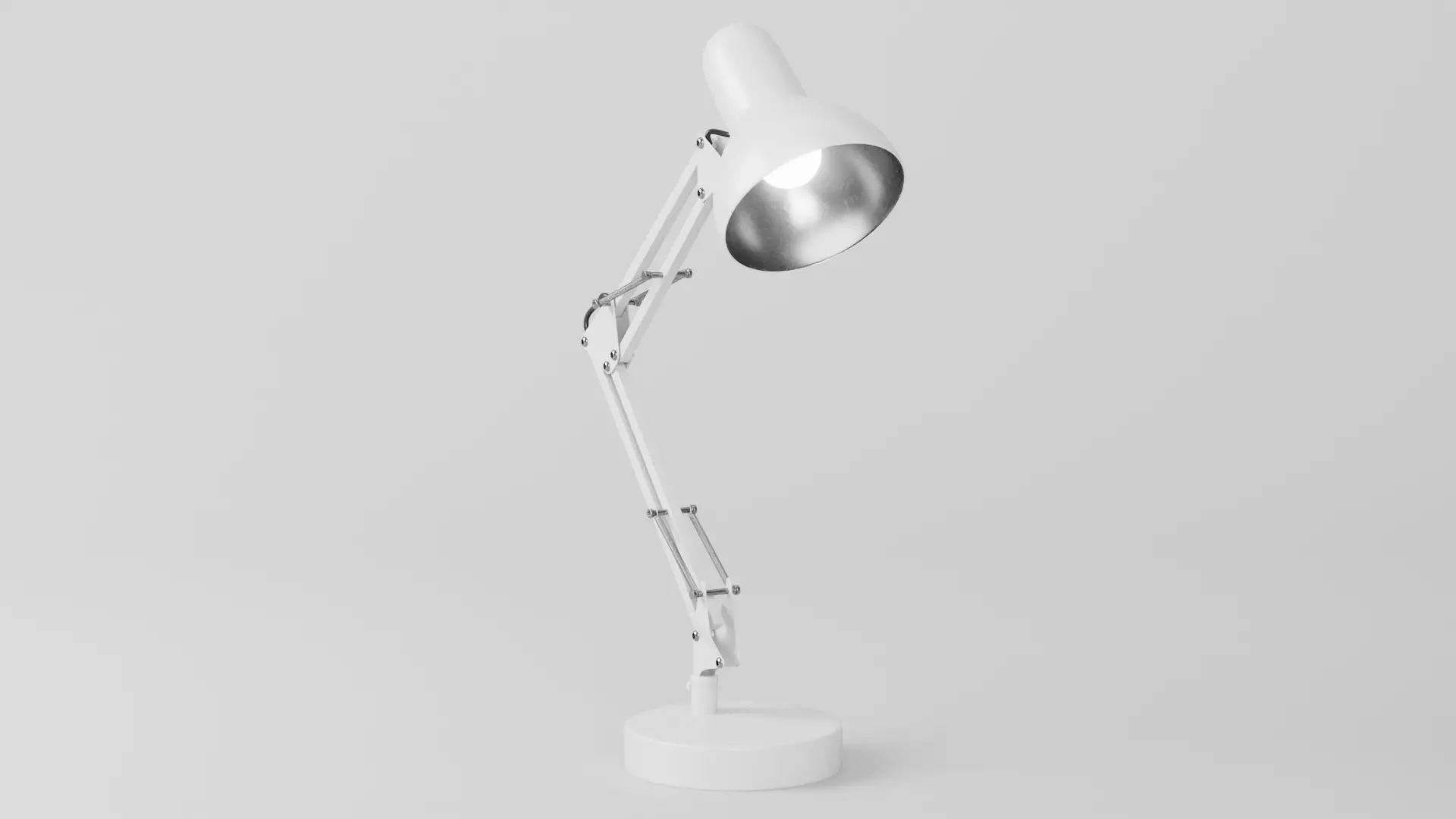 Desk Lamp Flexo White - PBR metal desk lamp 3D model