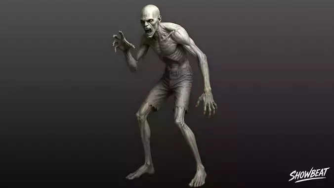 Zombie Statue Snarl Pose