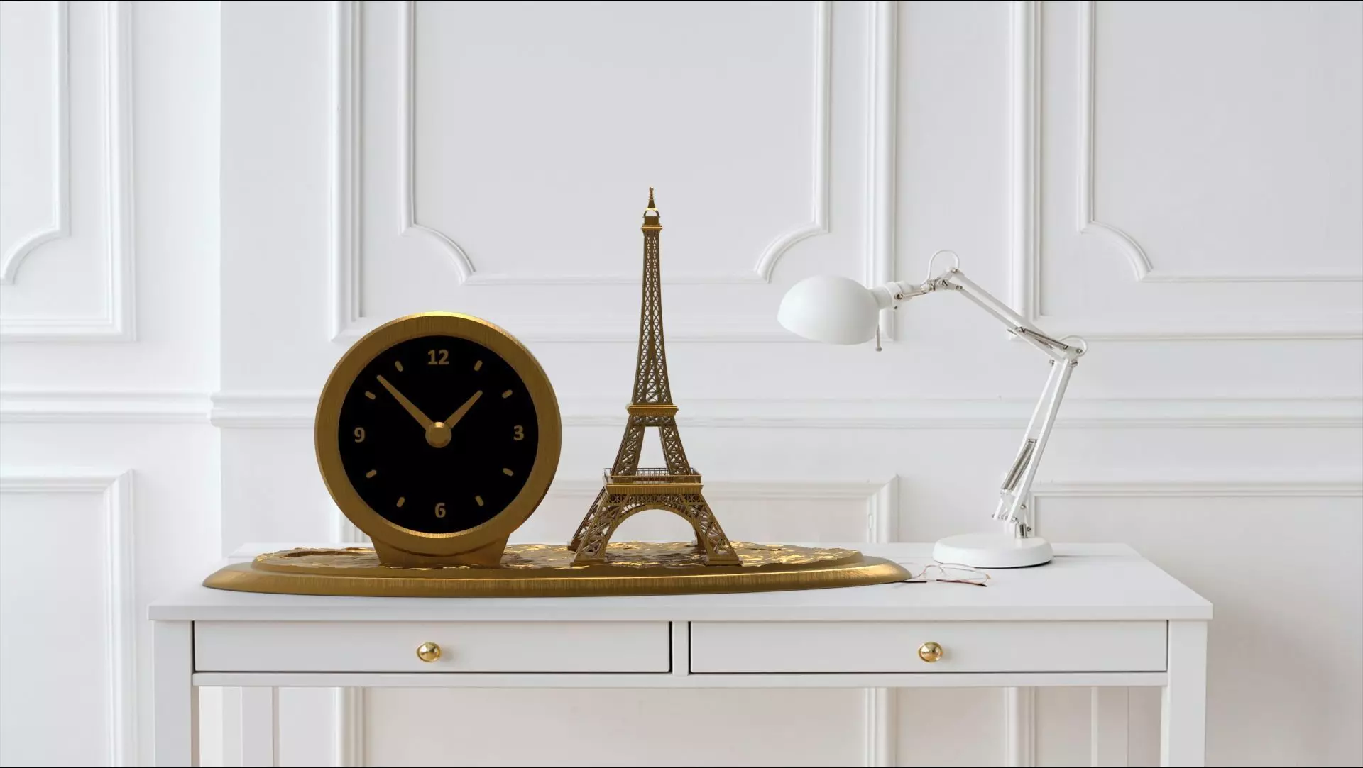 Eiffel Tower desk clock 3D print model