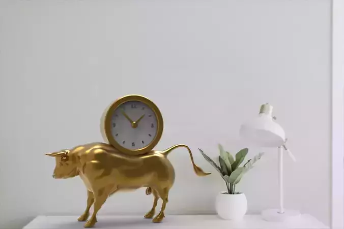 Bull Desk Clock