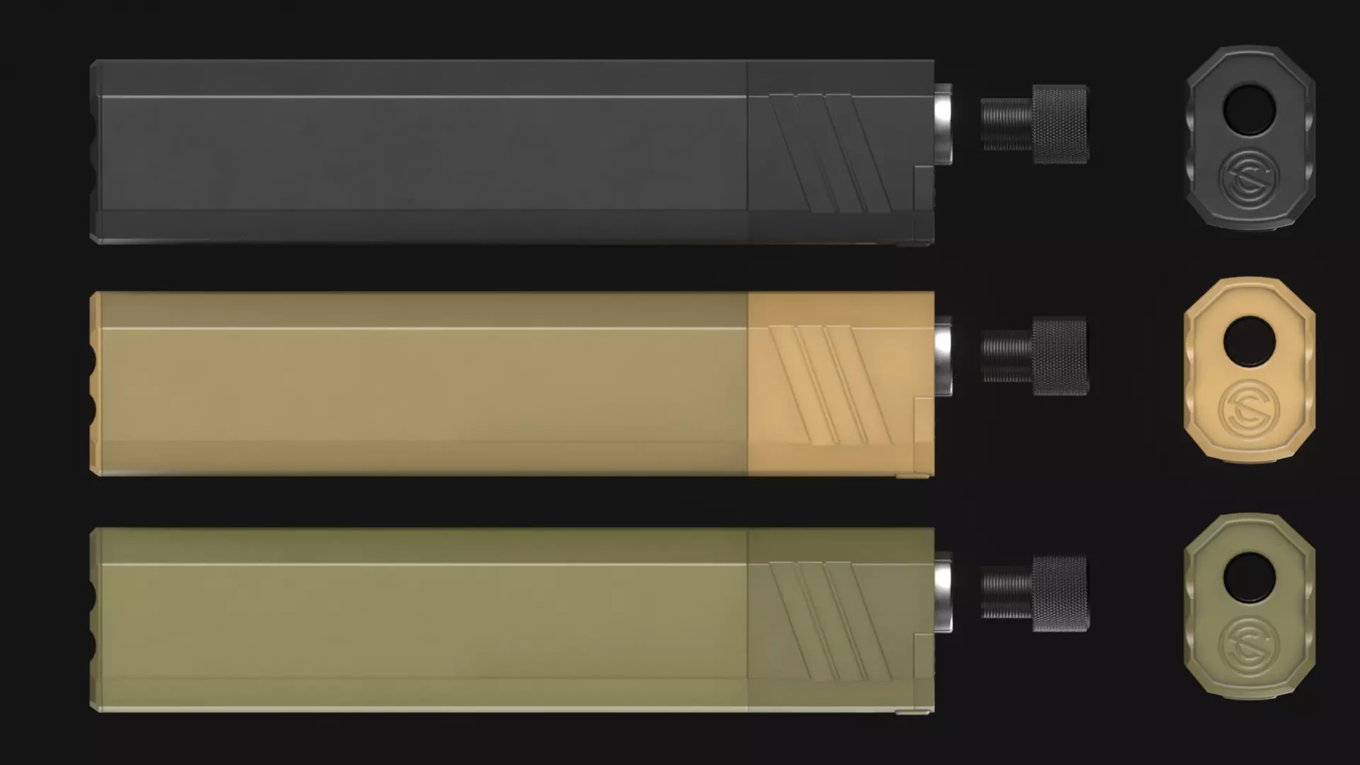 SilencerCo Osprey45 2 Suppressor - Game Asset Low-poly 3D model_3