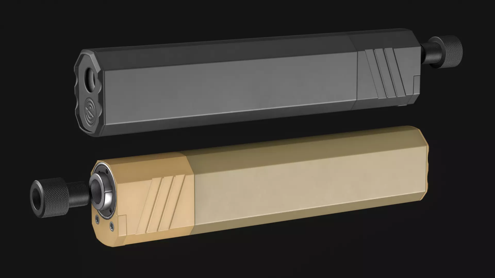 SilencerCo Osprey45 2 Suppressor - Game Asset Low-poly 3D model_0