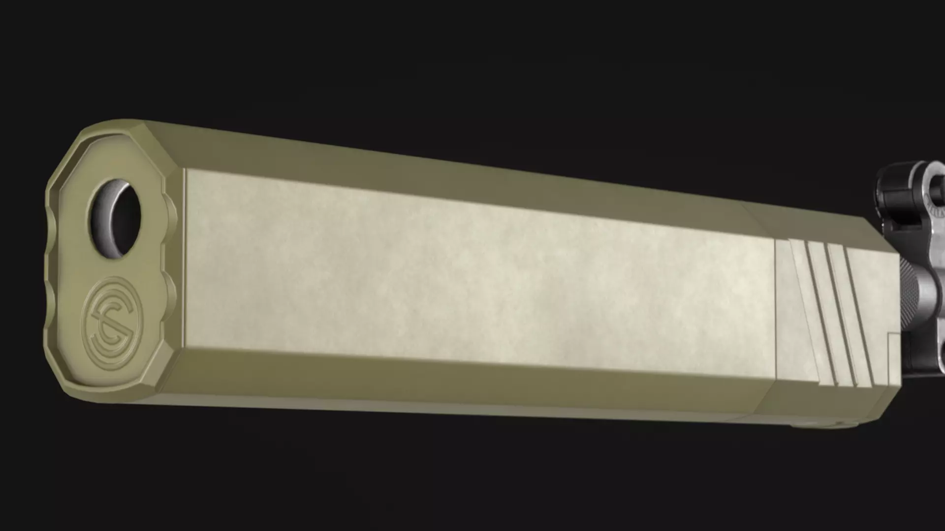 SilencerCo Osprey45 2 Suppressor - Game Asset Low-poly 3D model_6