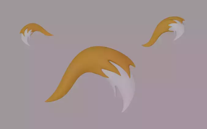 Fox Tail Low-poly 3D model
