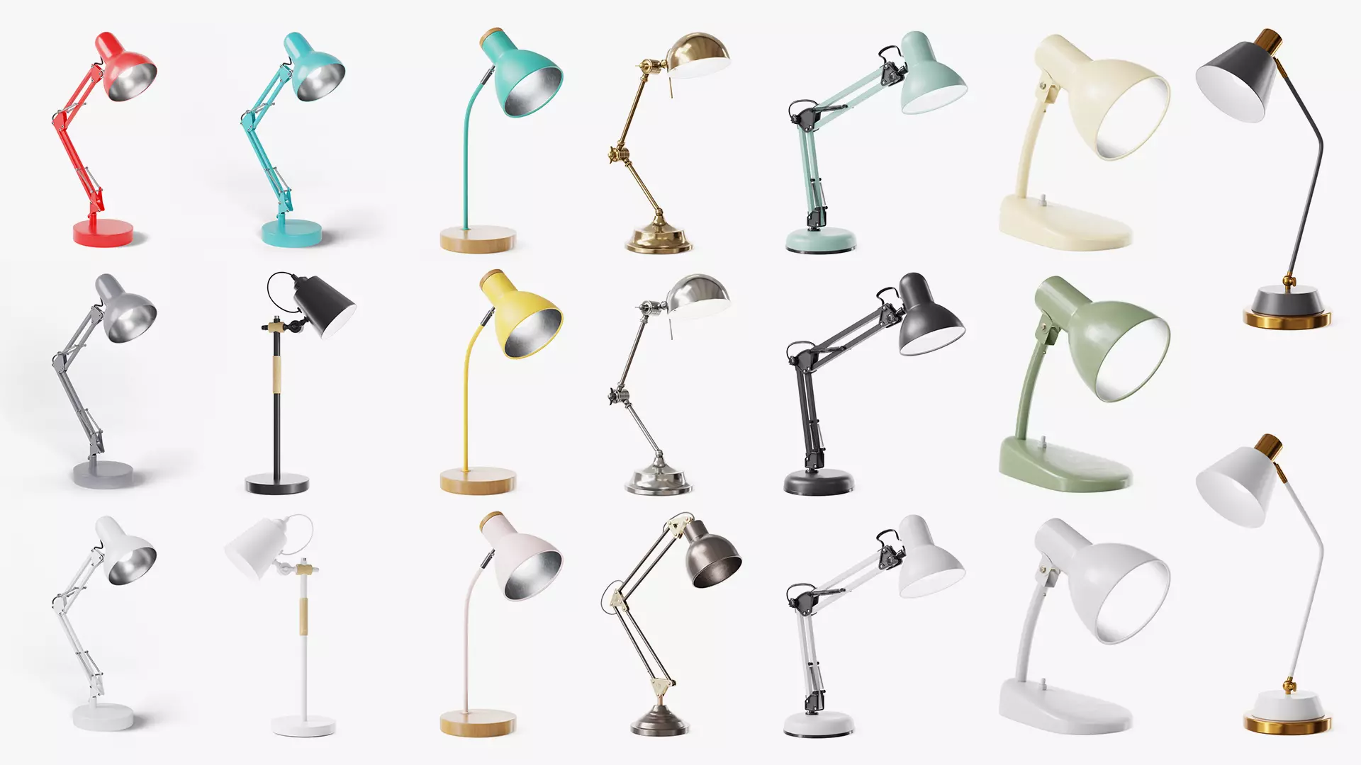20 Desk Lamps - PBR High Quality Models Bundle 3D Model Collection_27