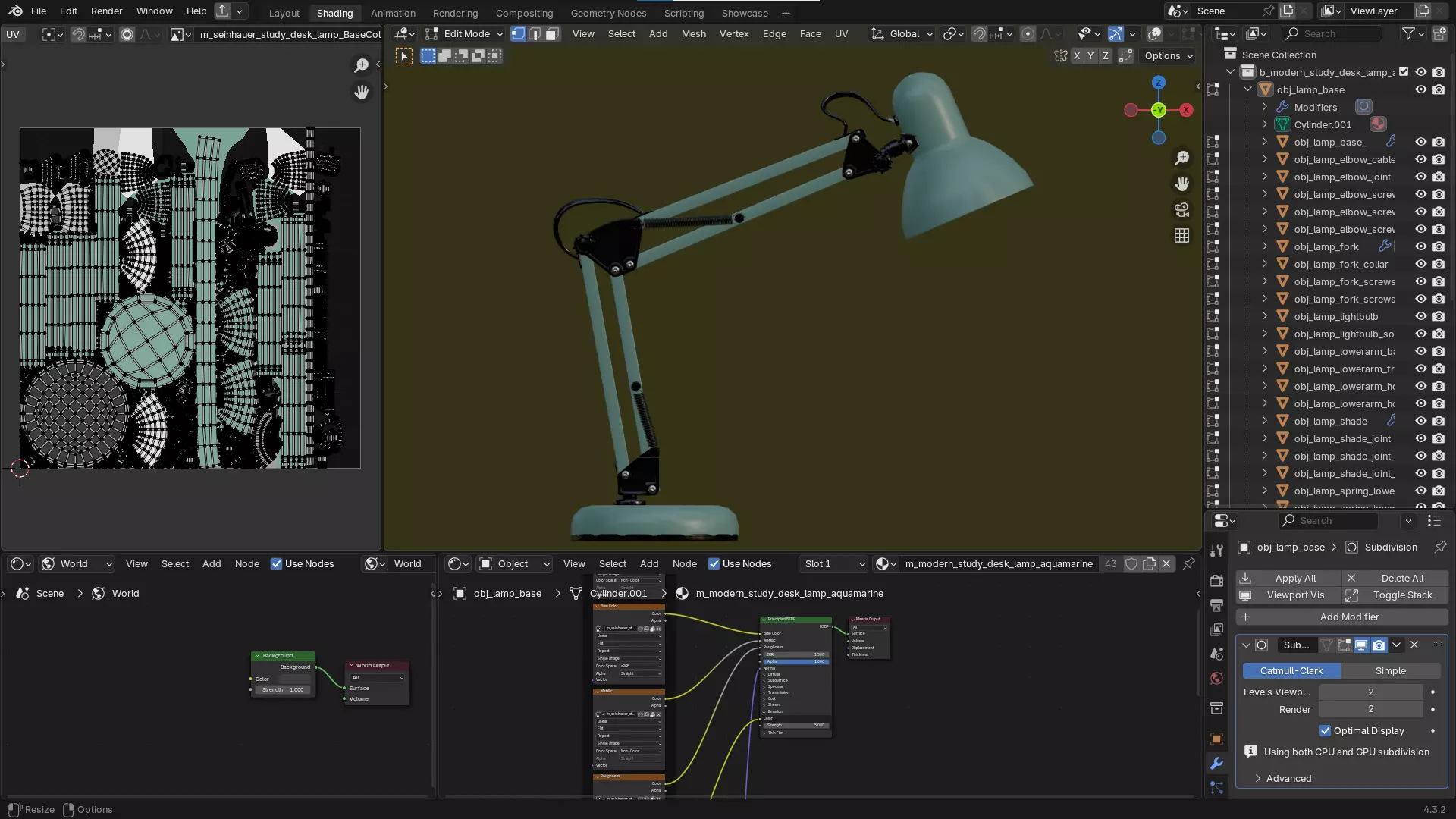 20 Desk Lamps - PBR High Quality Models Bundle 3D Model Collection_48