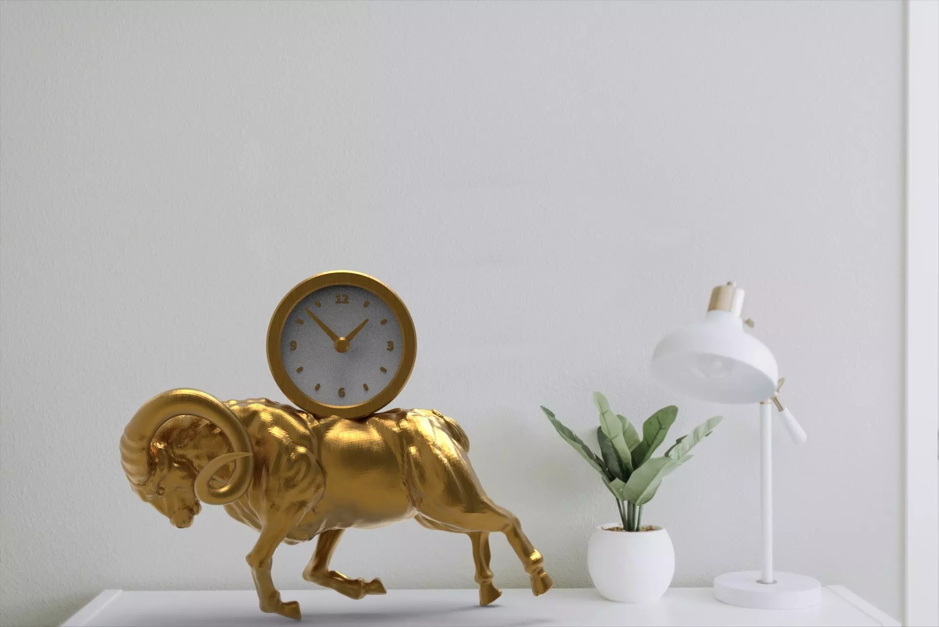 Ram desk clock 3D print model
