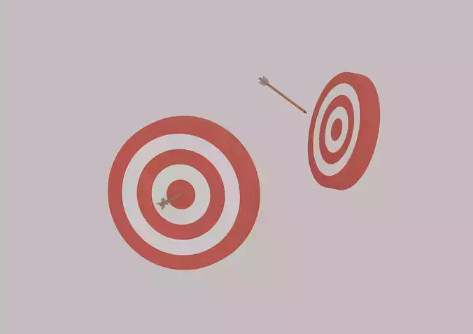 Red-White Target Low-poly 3D model