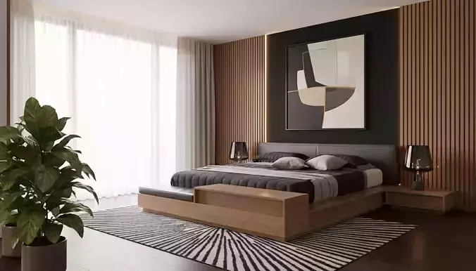 Wooden Platform Bed