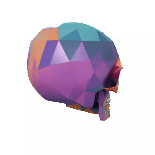 2436Color 3D Model of Halloween Skull Low Poly Style 3D print model_18