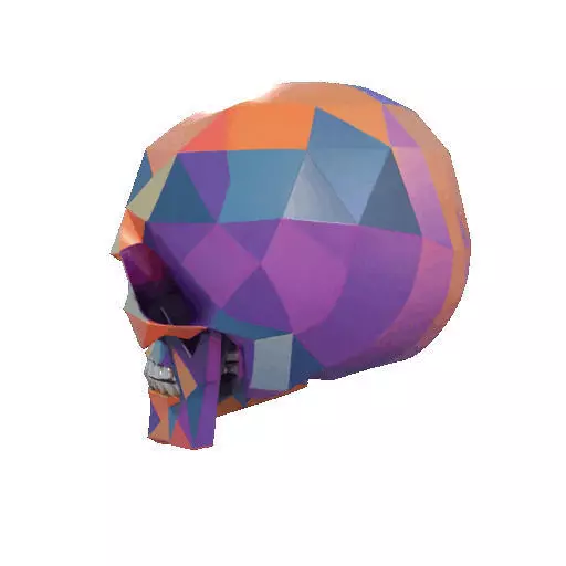 2436Color 3D Model of Halloween Skull Low Poly Style 3D print model_27