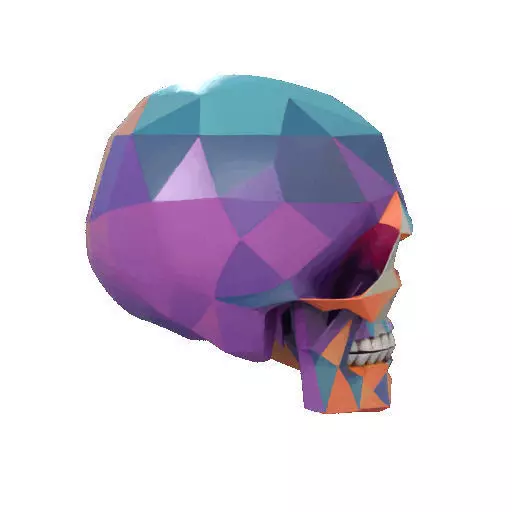 2436Color 3D Model of Halloween Skull Low Poly Style 3D print model_16