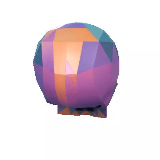 2436Color 3D Model of Halloween Skull Low Poly Style 3D print model_21