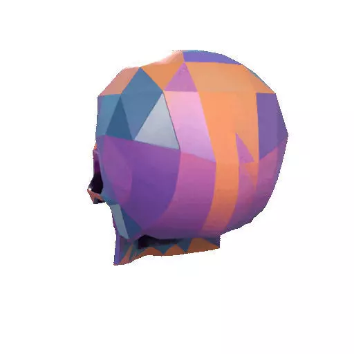 2436Color 3D Model of Halloween Skull Low Poly Style 3D print model_24