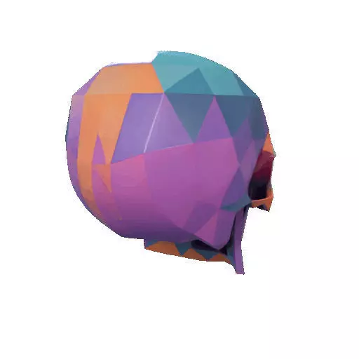 2436Color 3D Model of Halloween Skull Low Poly Style 3D print model_19