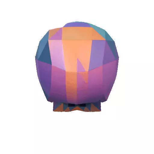 2436Color 3D Model of Halloween Skull Low Poly Style 3D print model_22