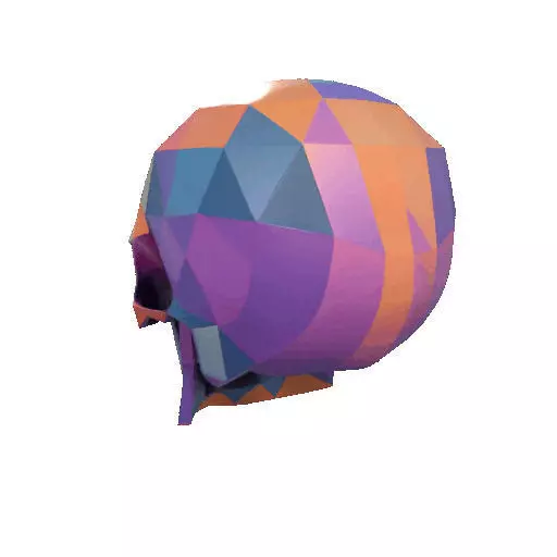 2436Color 3D Model of Halloween Skull Low Poly Style 3D print model_25