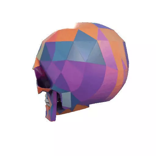 2436Color 3D Model of Halloween Skull Low Poly Style 3D print model_26