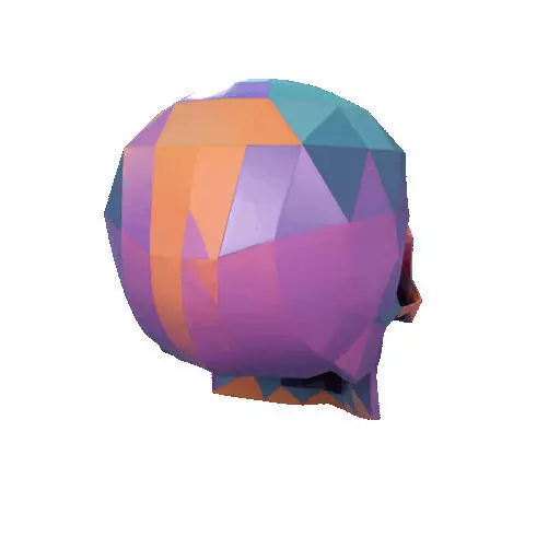 2436Color 3D Model of Halloween Skull Low Poly Style 3D print model_20