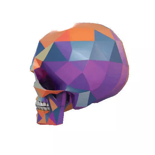 2436Color 3D Model of Halloween Skull Low Poly Style 3D print model_28