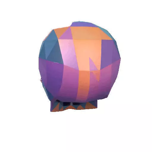 2436Color 3D Model of Halloween Skull Low Poly Style 3D print model_23