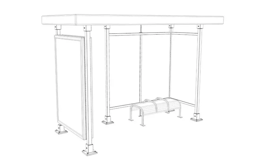 Bus Stop in LA 3D model_5