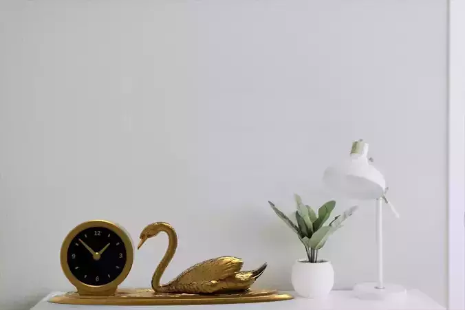 Swan desk clock