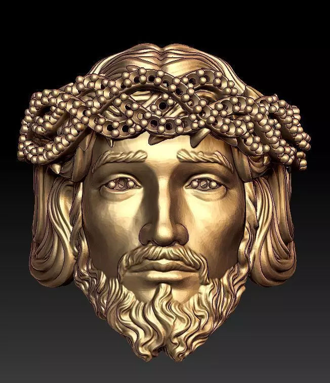 jesus ring stone 3D print model_1