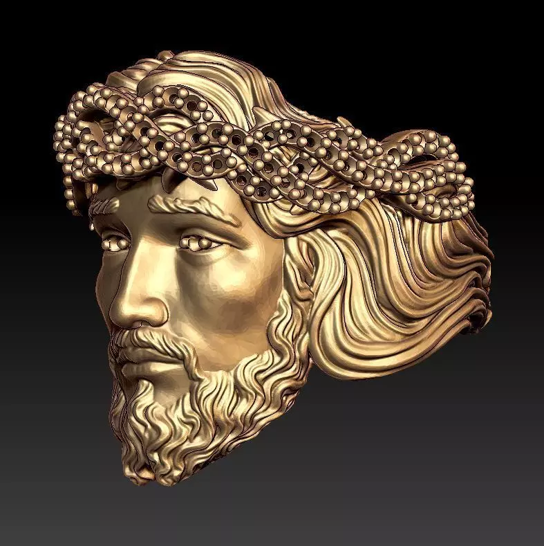 jesus ring stone 3D print model_0