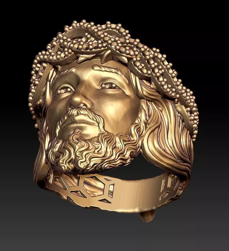 jesus ring stone 3D print model_2
