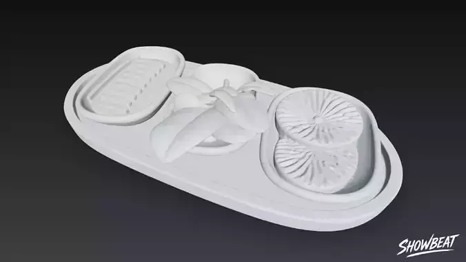 Side Dishes  Greens and Red Paste Low-poly 3D model 6