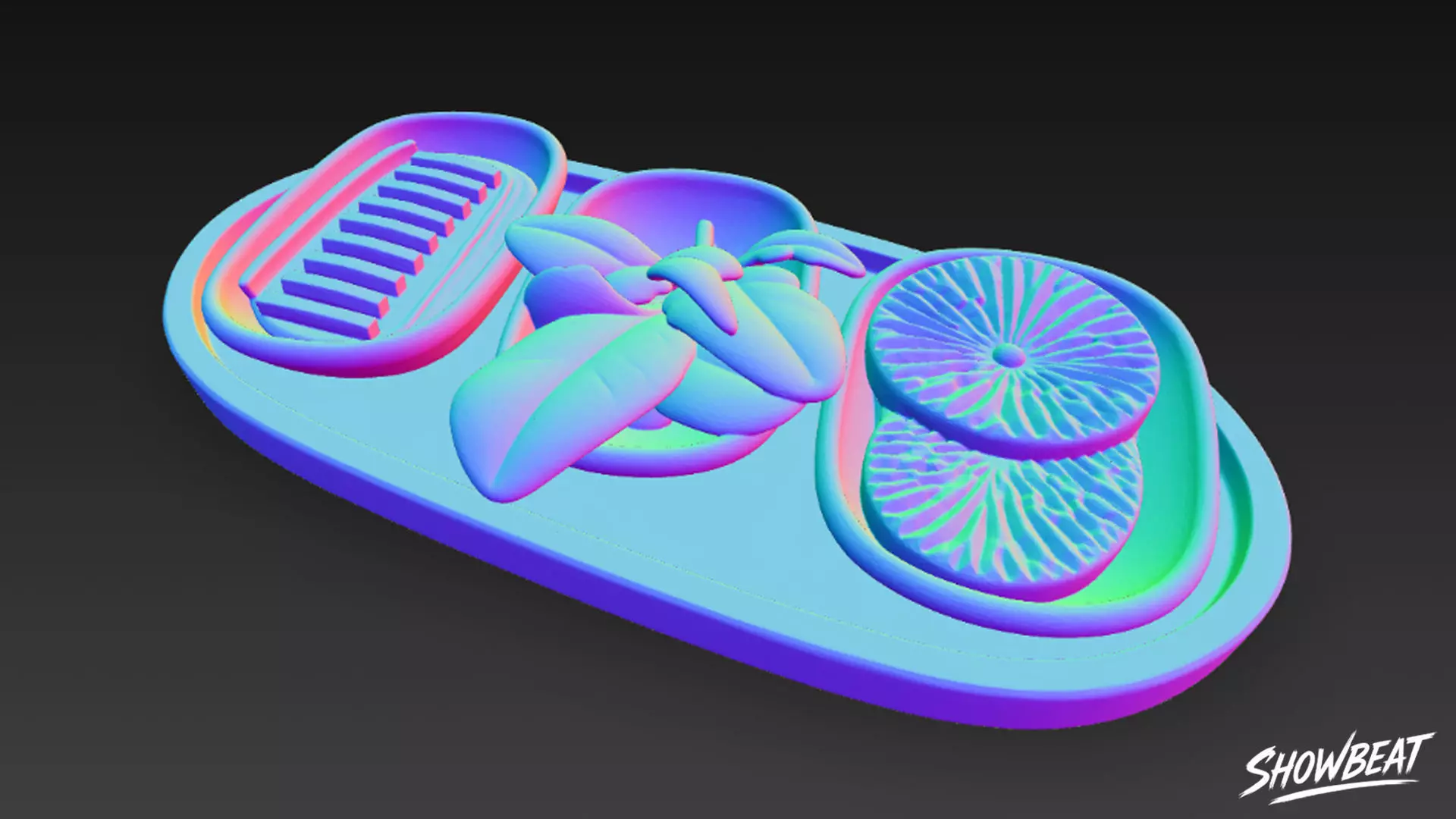 Side Dishes  Greens and Red Paste Low-poly 3D model_4