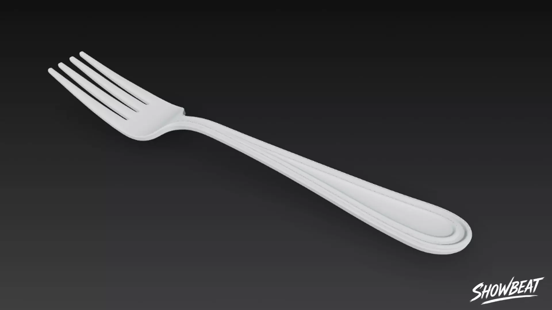 Stainless Steel Fork Low-poly 3D model_8