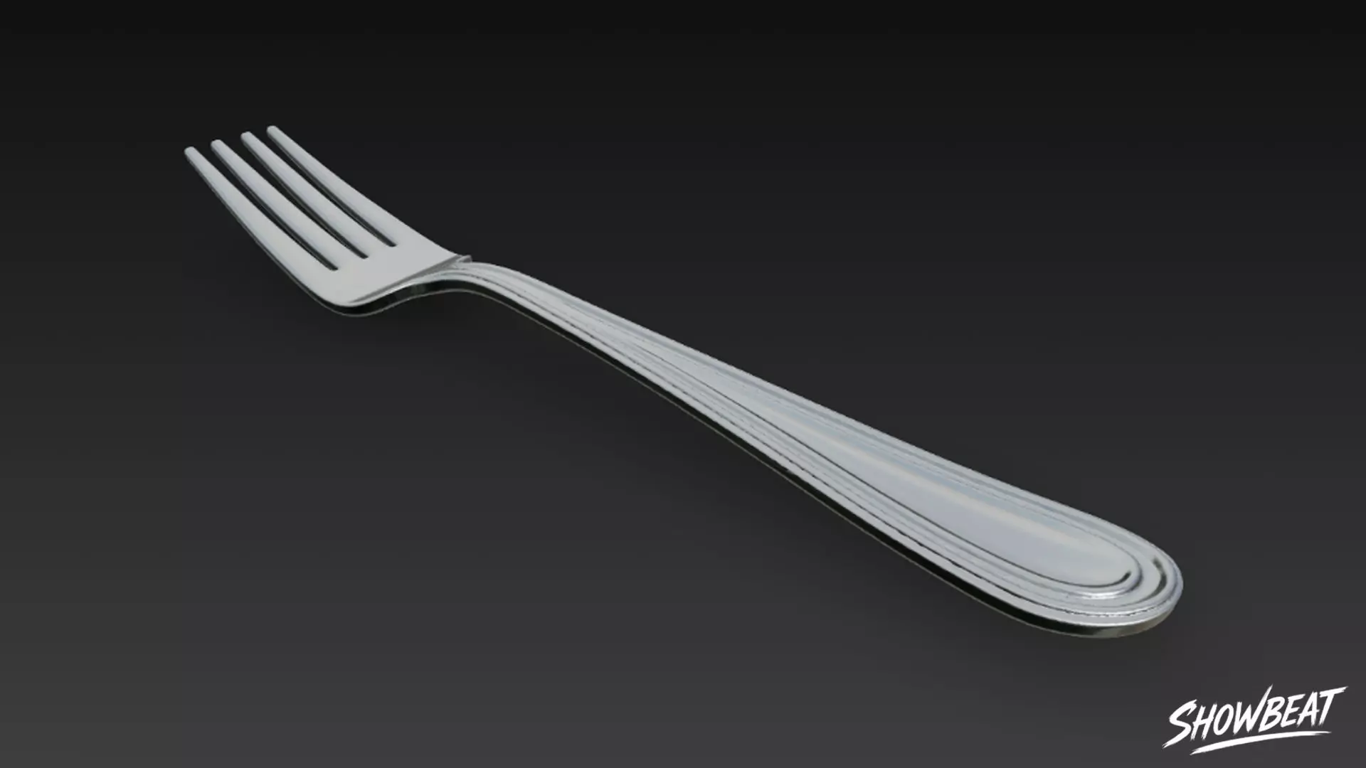 Stainless Steel Fork Low-poly 3D model_3