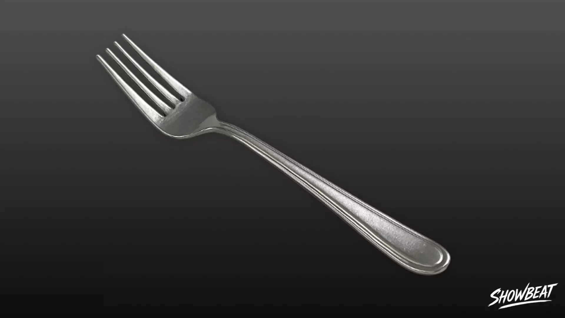 Stainless Steel Fork Low-poly 3D model_0