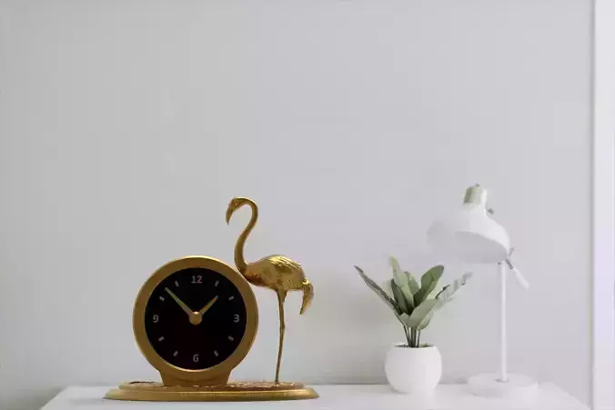 Flamingo desk clock