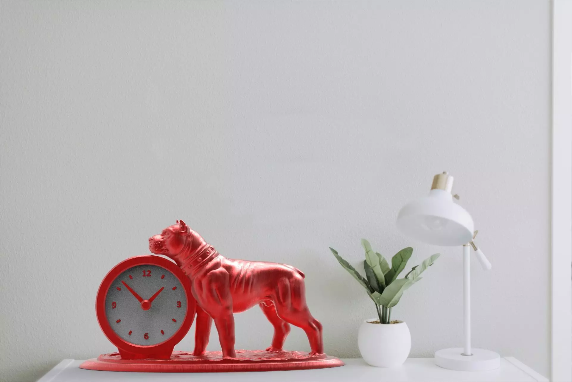 Dog desk clock 3D print model_4