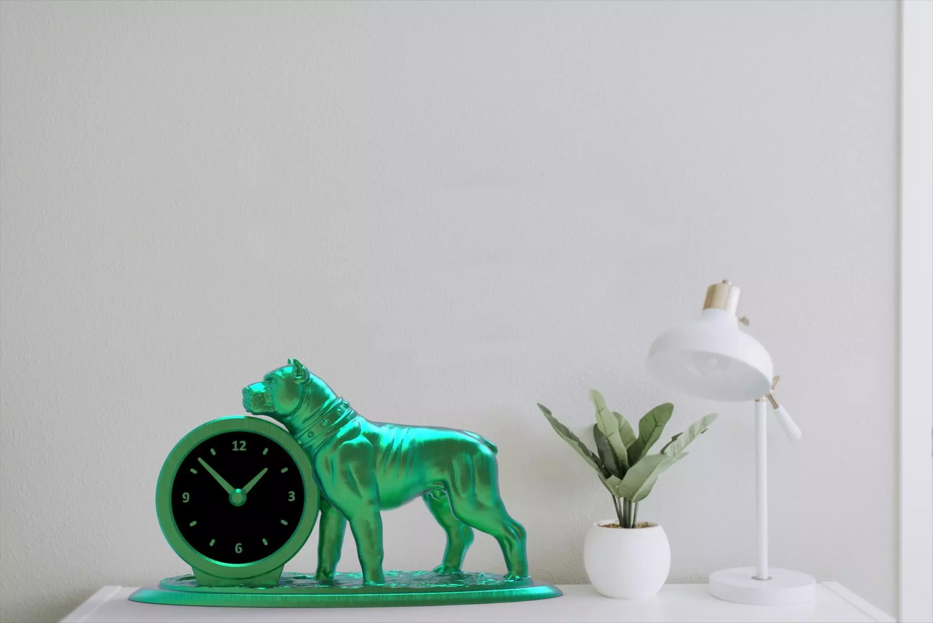 Dog desk clock 3D print model_1