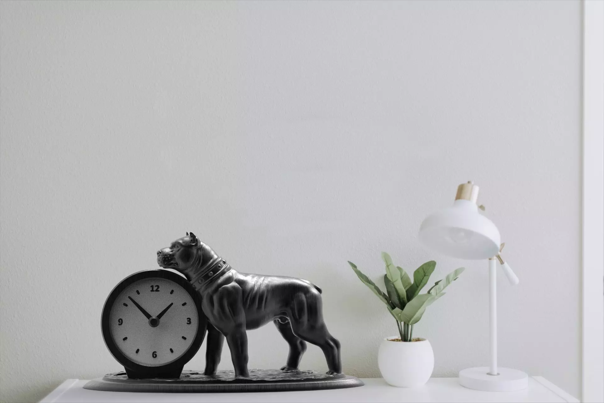 Dog desk clock 3D print model_3