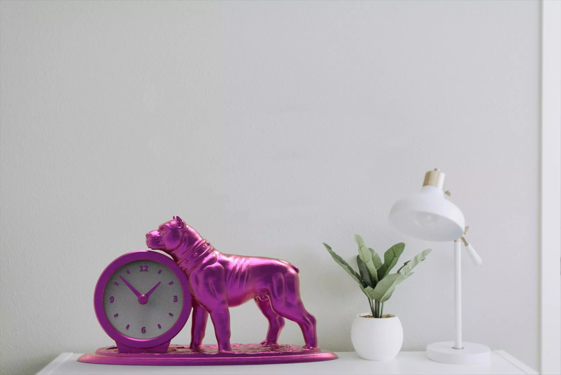 Dog desk clock 3D print model_2
