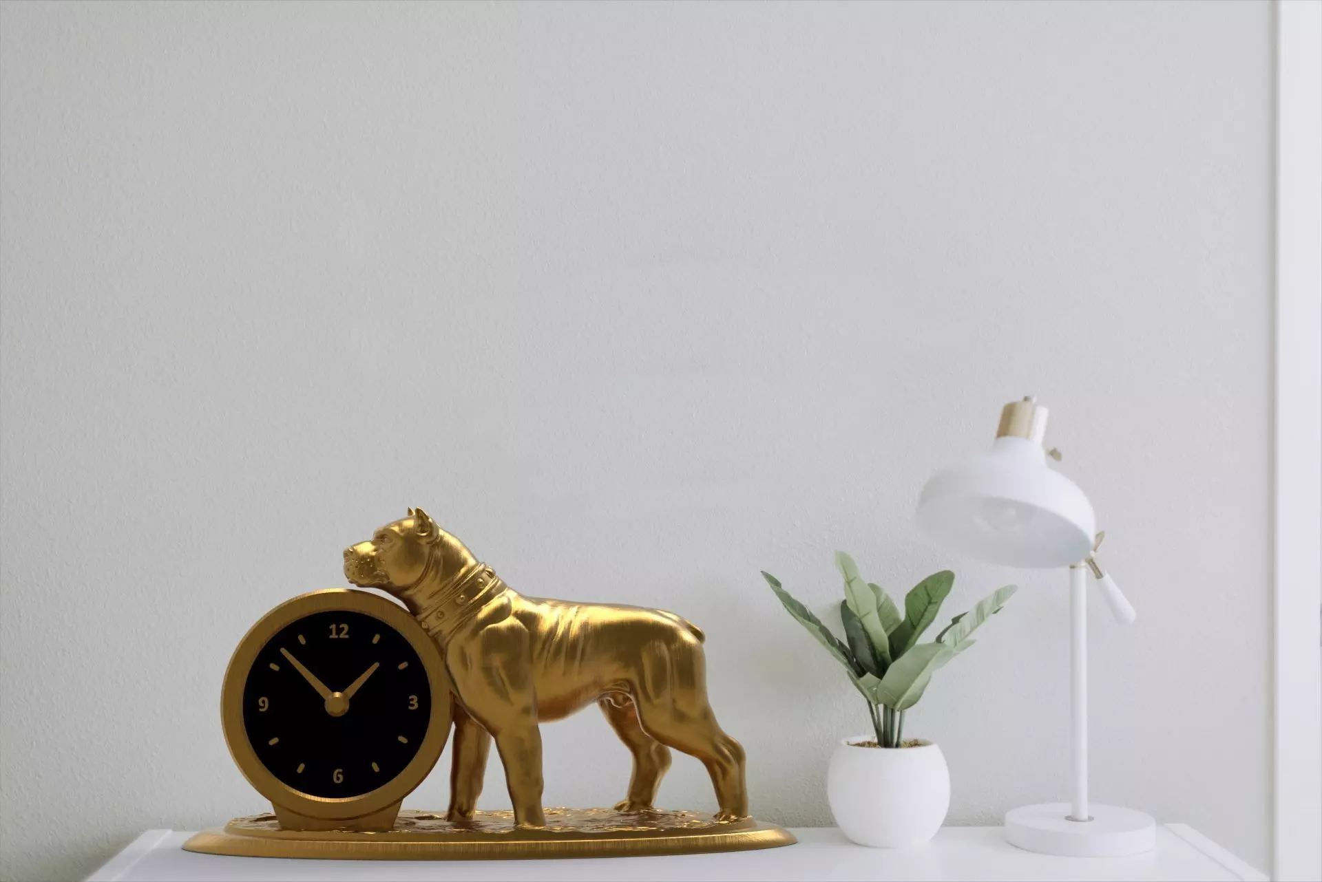 Dog desk clock 3D print model_0
