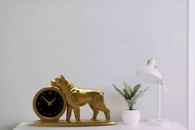 Dog desk clock