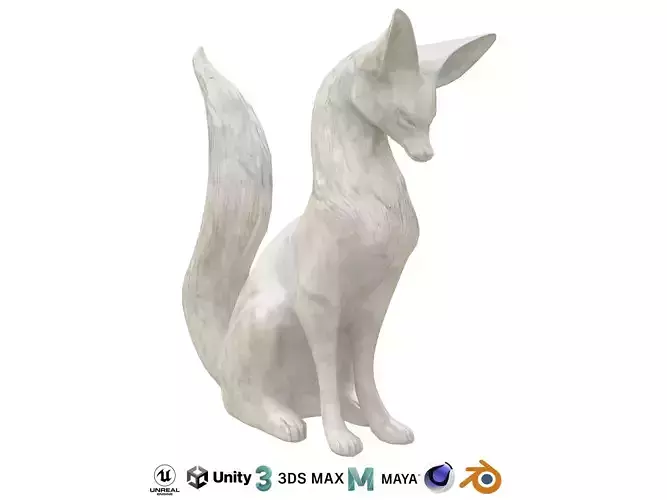 Fox marble statue