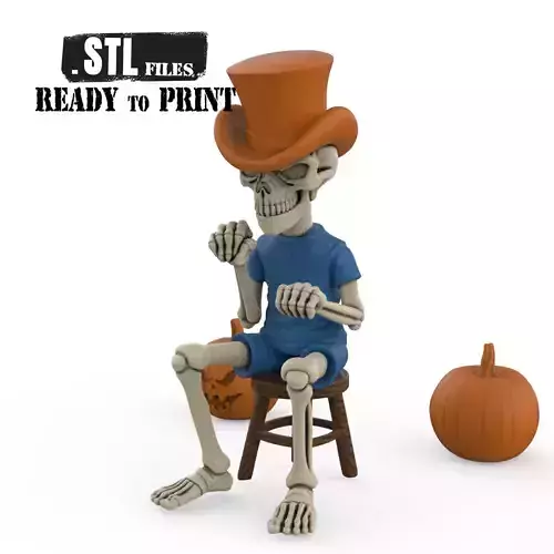 3D Printable Driver Skeleton Figurine Collectible STL Model  3D print model
