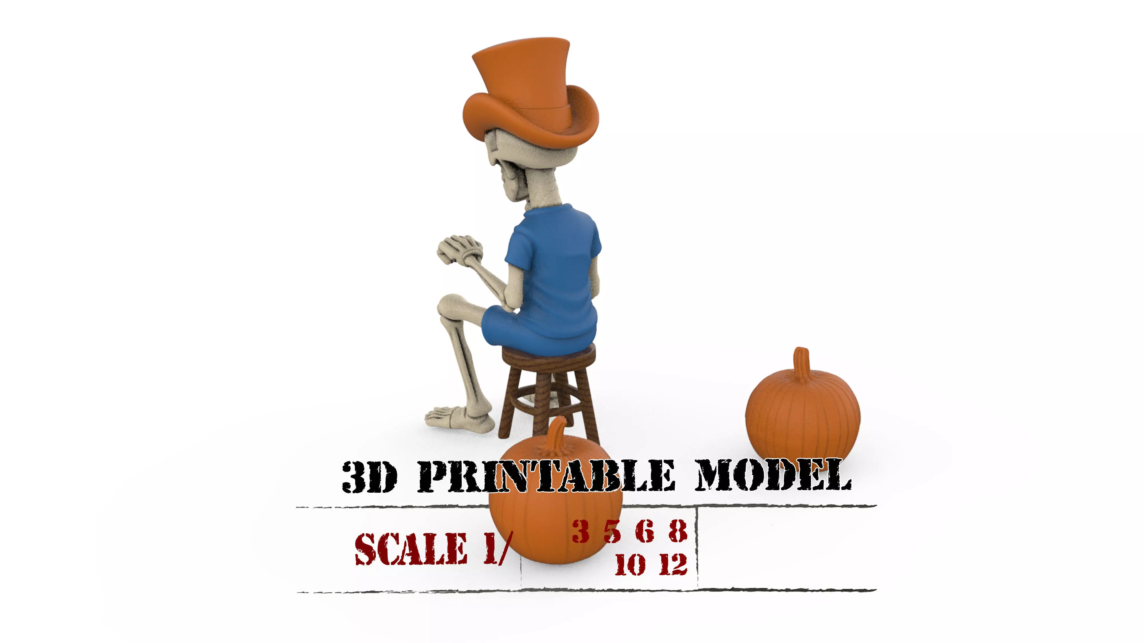 3D Printable HotRod Driver Skull Skeleton  STL Model 3D Model Collection_3