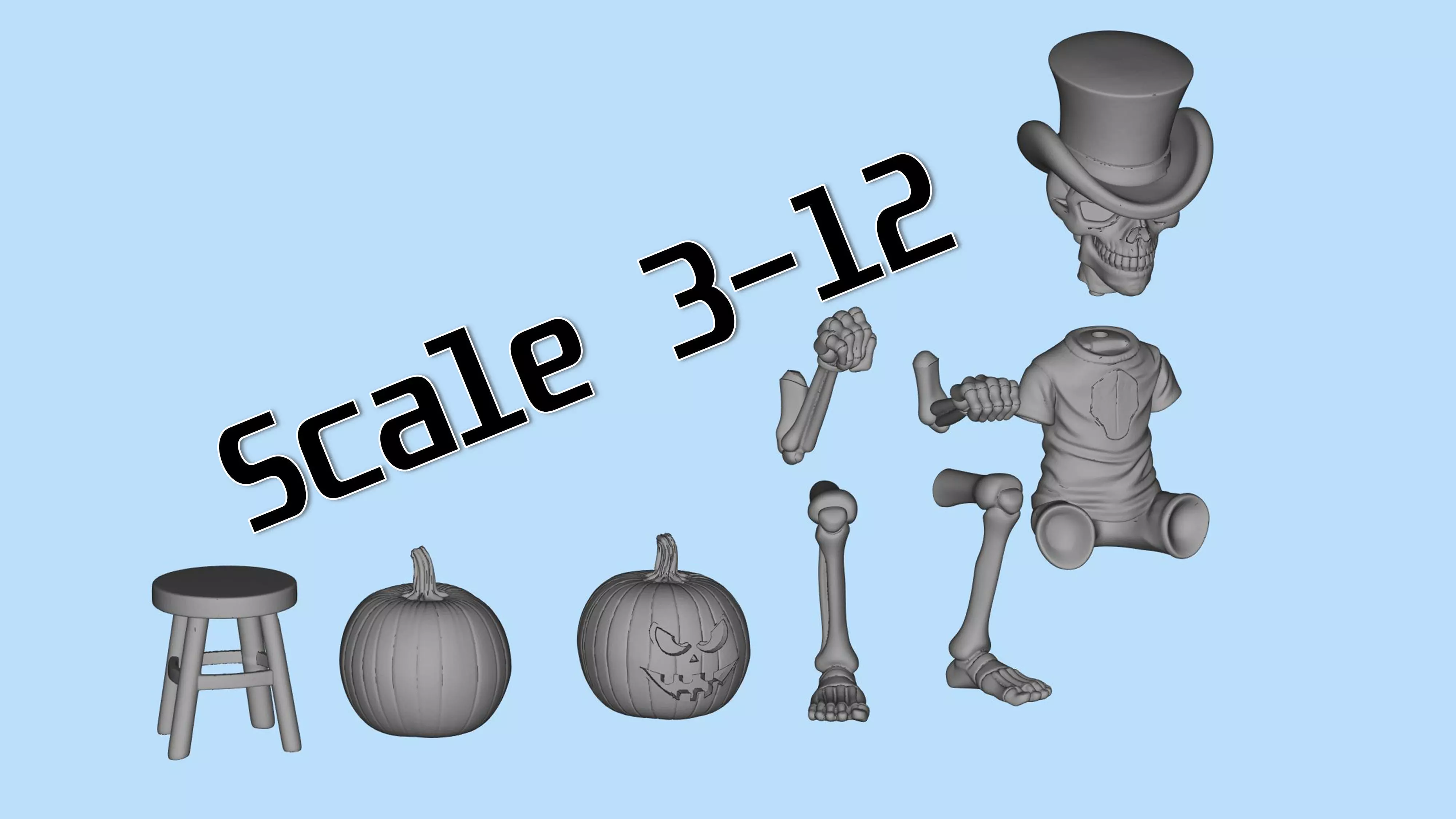 3D Printable HotRod Driver Skull Skeleton  STL Model 3D Model Collection_4