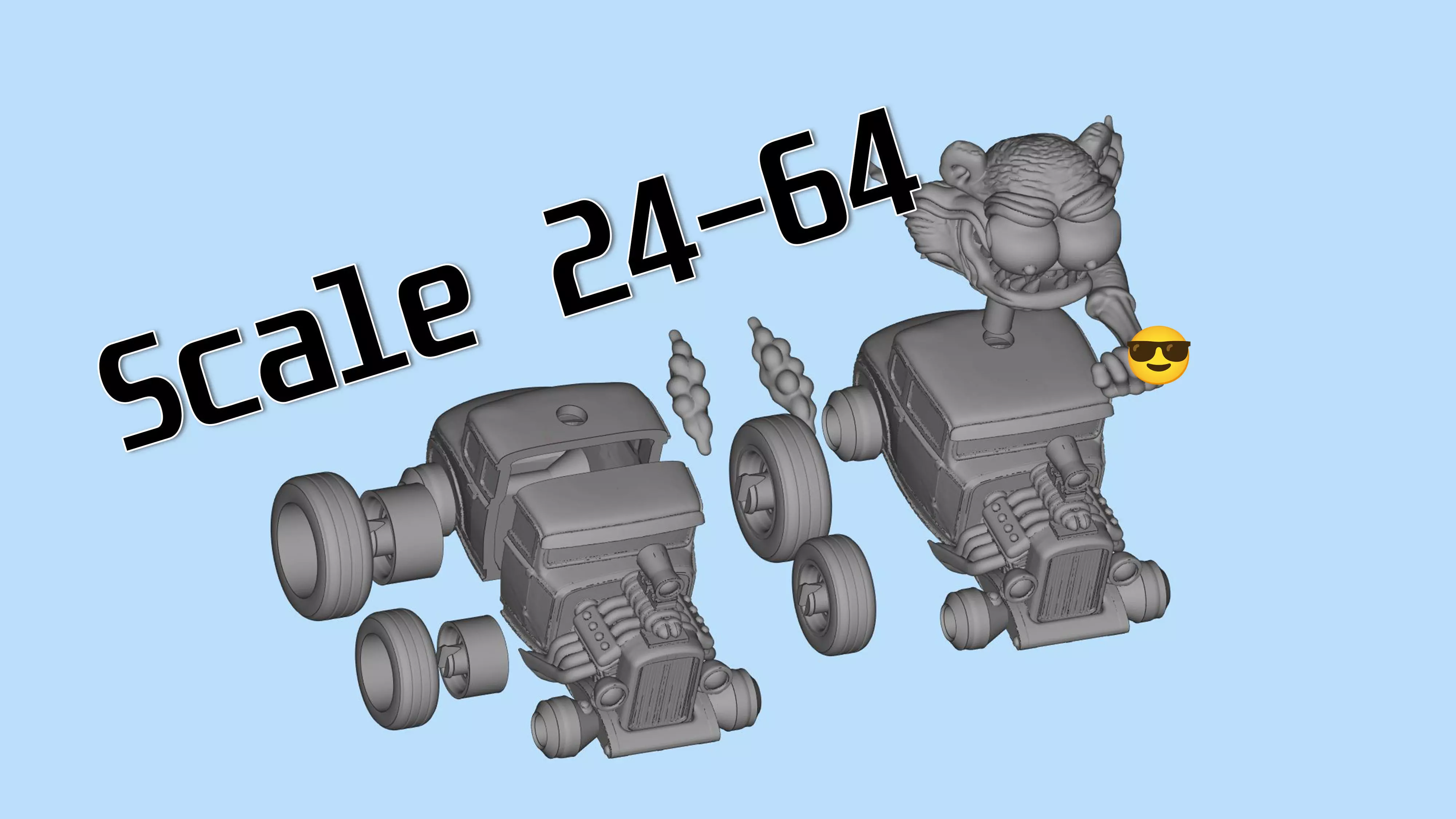 3D Printable HotRod Driver Skull Skeleton  STL Model 3D Model Collection_10